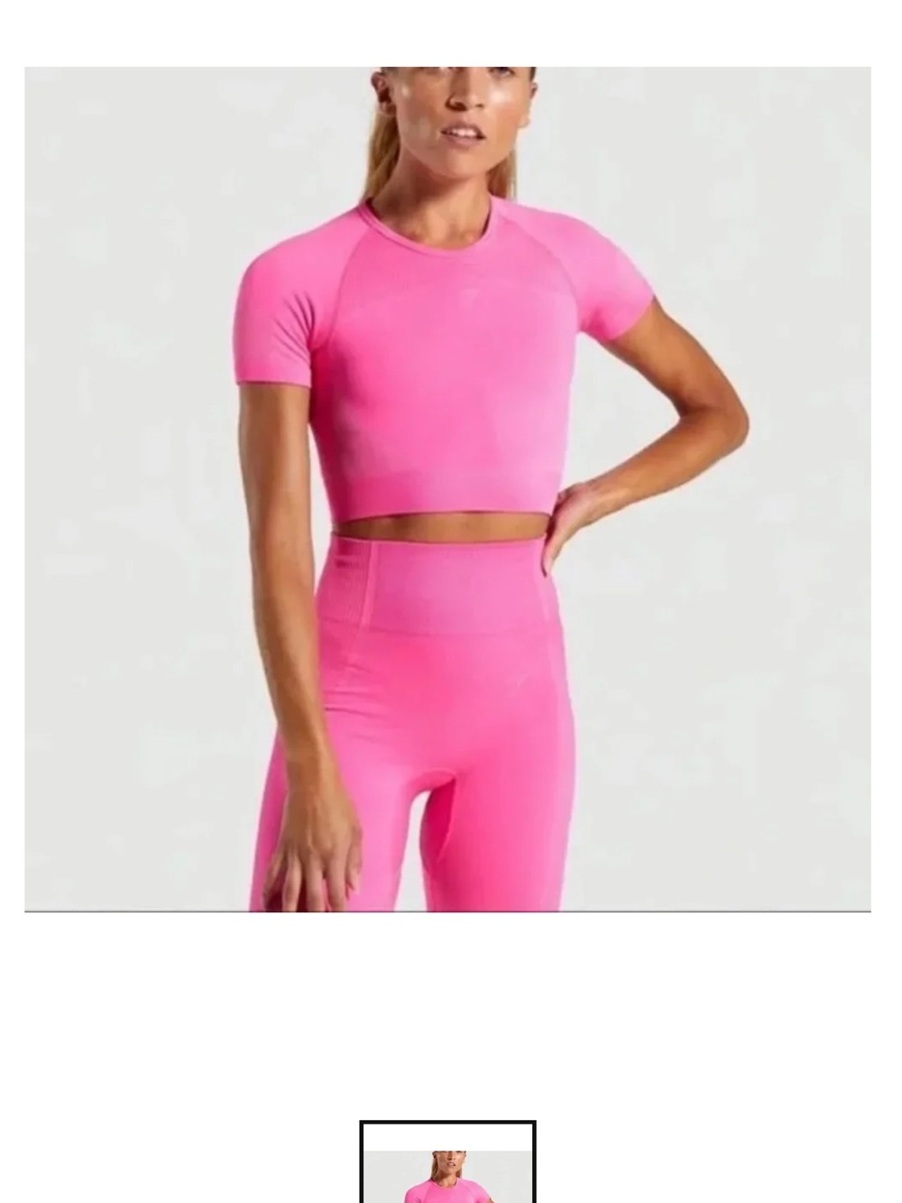 Gymshark Neon Pink Short Sleeve Crop Top